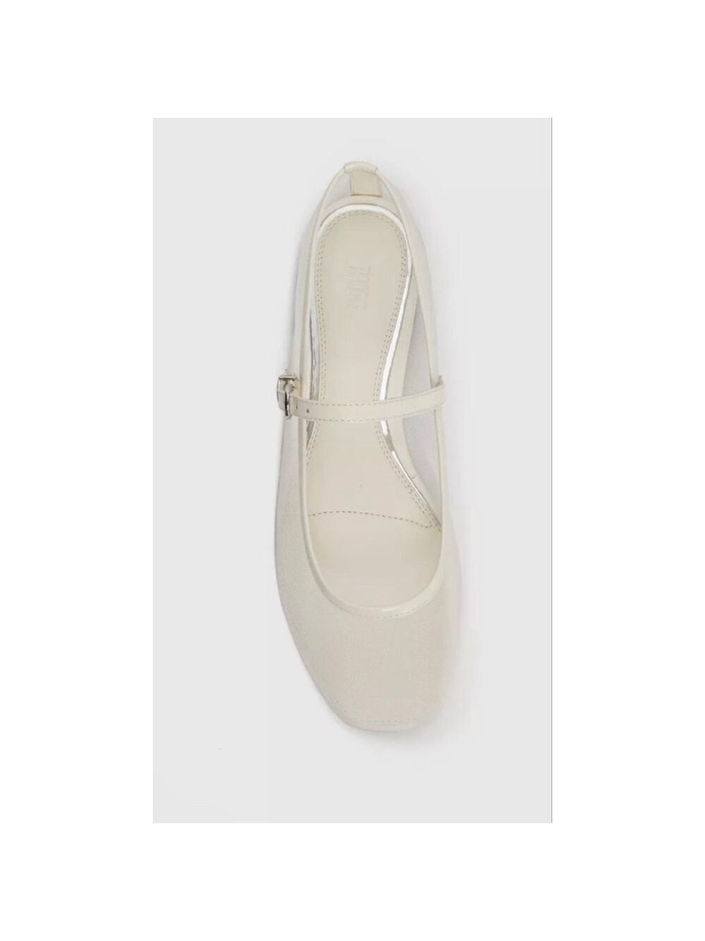New PAIGE Josie Flats with Leather Trim Bone White 9 - Picture 6 of 9
